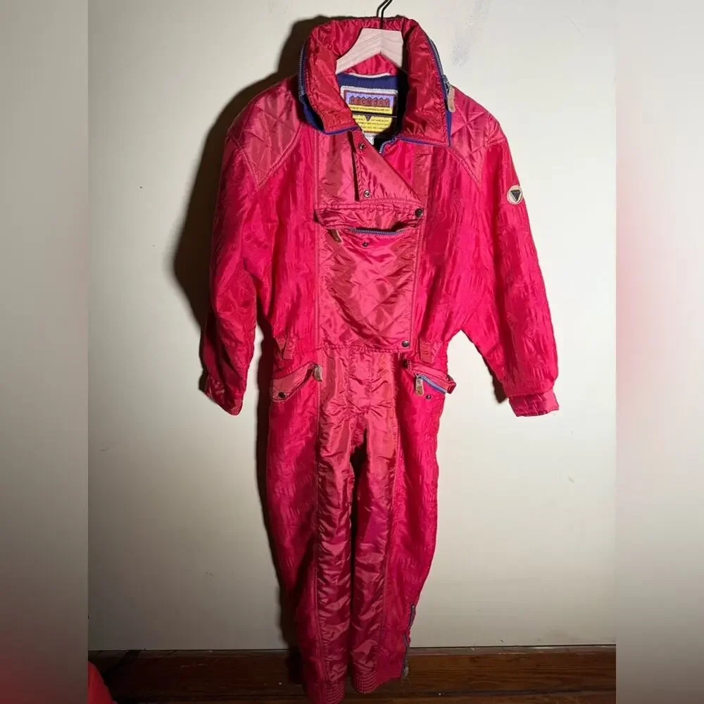 VINTAGE HICKORY full body winter French snow ski suit 6 - Picture 4 of 9